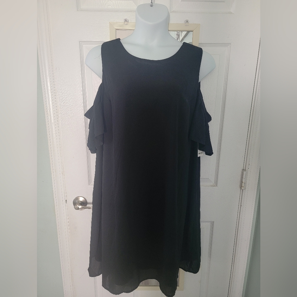 Black NWT Cold Shoulder A-line dress